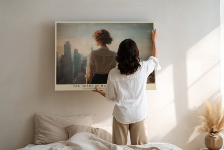 Paul Sinus Wandbild The Heart of Manhattan Dreams Woman and Skyline in Morning Light