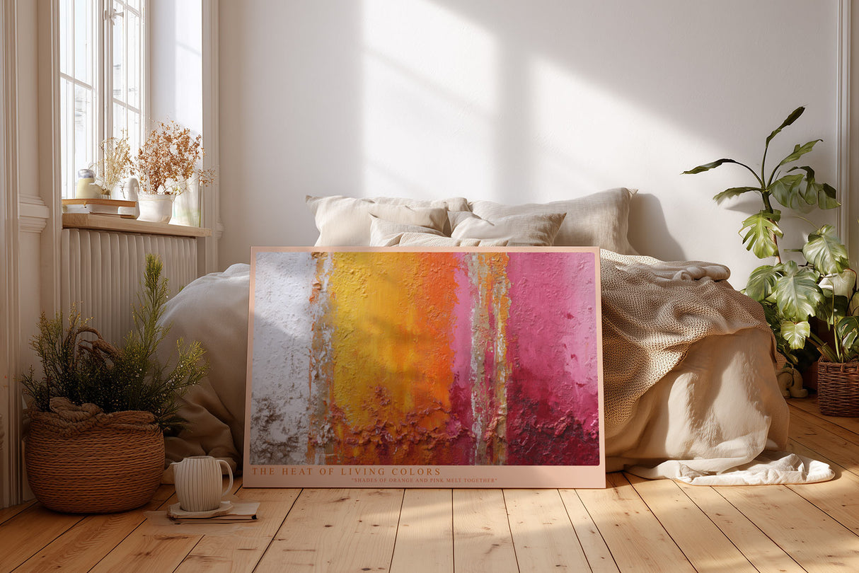 Paul Sinus Wandbild The Heat of Living Colors Abstract Power in Orange and Pink