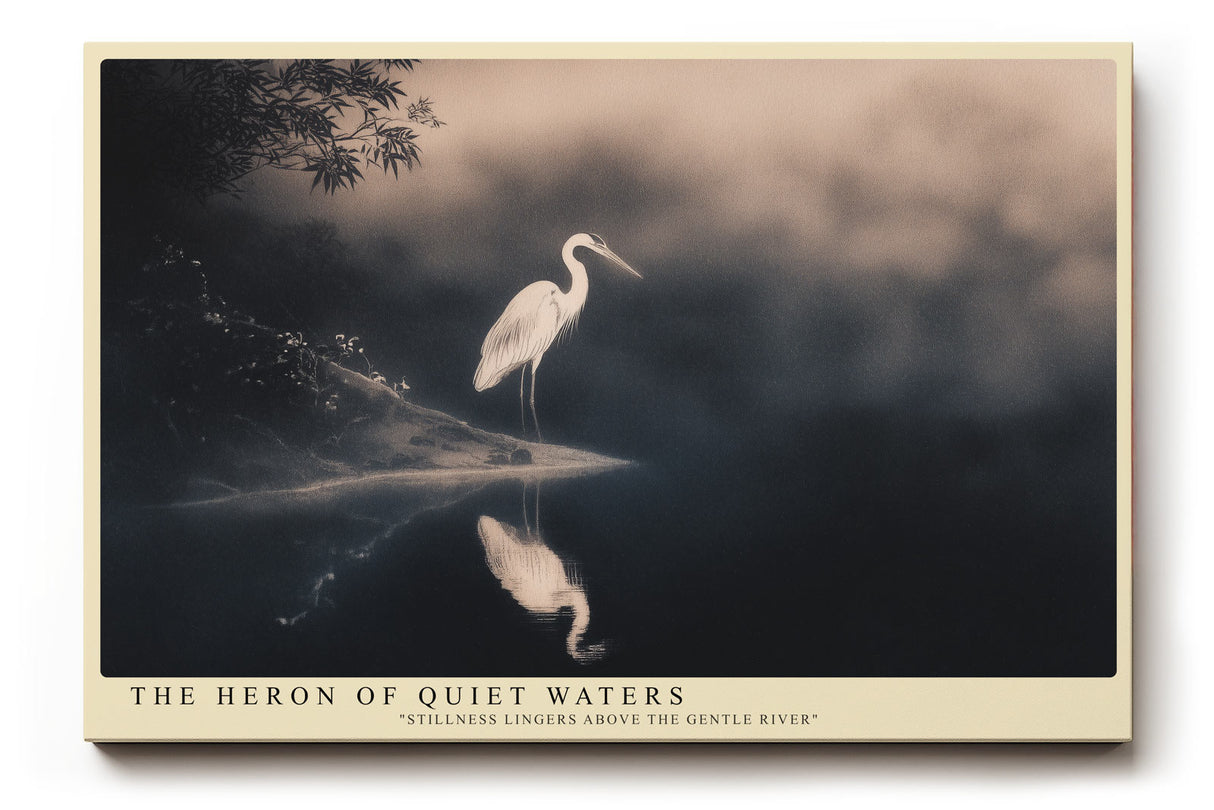 Paul Sinus Wandbild The Heron of Quiet Waters Serenity in Still Reflection