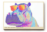 Paul Sinus Wandbild The Hip Hippo Coolness Pop-Art Motiv eines bunten Nilpferds mit Sonnenbrille – witzig, modern und einzigartig im Stil.