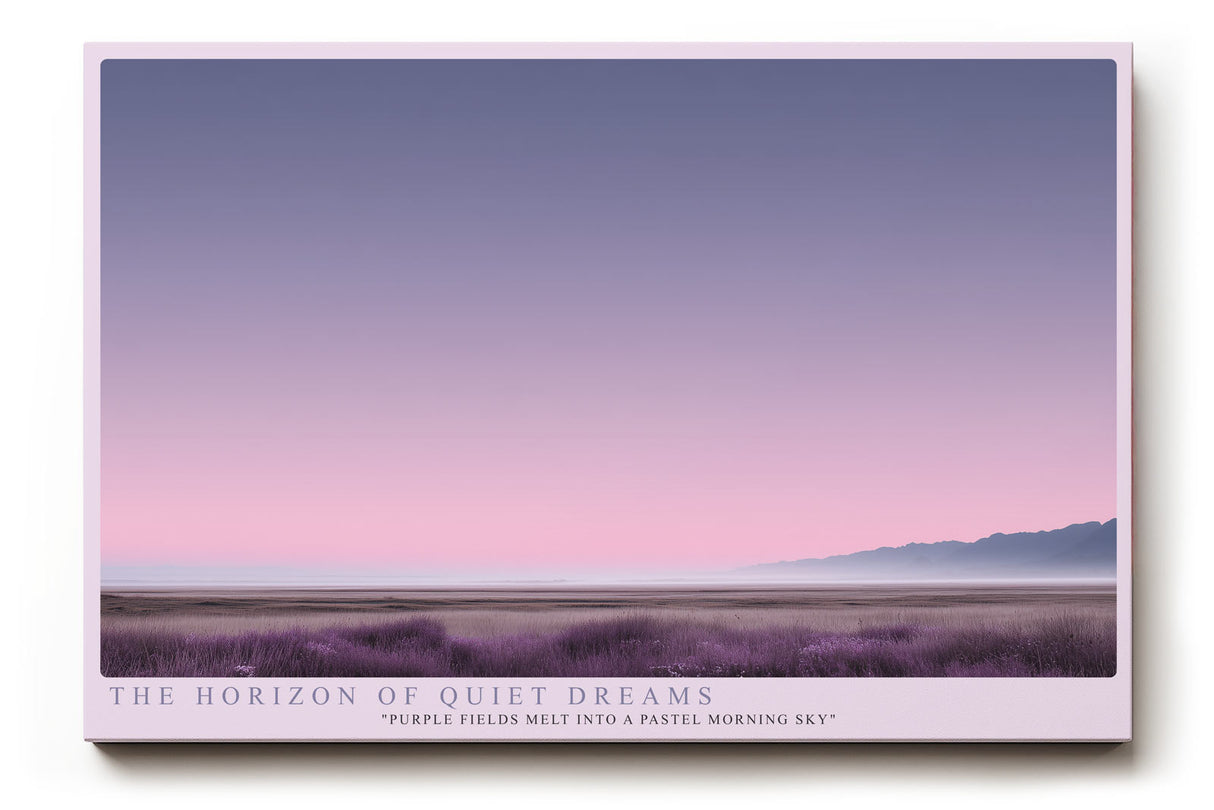 Paul Sinus Wandbild The Horizon of Quiet Dreams – Zarte Landschaft in Rosa- und Lilatönen, Symbol für Ruhe, Weite und die Stille des Morgens
