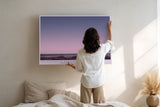 Paul Sinus Wandbild The Horizon of Quiet Dreams – Zarte Landschaft in Rosa- und Lilatönen, Symbol für Ruhe, Weite und die Stille des Morgens
