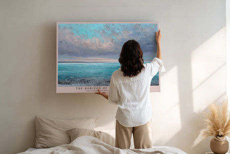 Paul Sinus Wandbild The Horizon of Turquoise Calm Ocean Serenity in Pastel Light