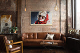 Paul Sinus Wandbild The Icon in Red – Stilvolles Porträt einer Frau mit rotem Tuch, inspiriert von Vintage-Glamour und zeitloser Eleganz