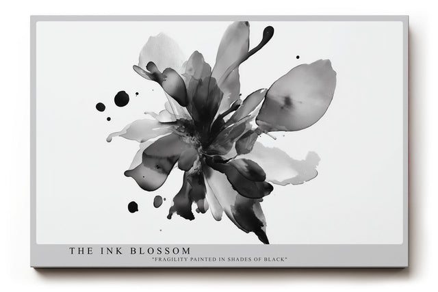 Paul Sinus Wandbild The Ink Blossom abstraktes Blumenmotiv in Schwarzweiß mit Tuscheeffekt für moderne Interieurs mit minimalistischer Eleganz