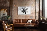 Paul Sinus Wandbild The Ink Blossom abstraktes Blumenmotiv in Schwarzweiß mit Tuscheeffekt für moderne Interieurs mit minimalistischer Eleganz