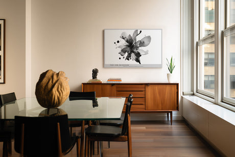 Paul Sinus Wandbild The Ink Blossom abstraktes Blumenmotiv in Schwarzweiß mit Tuscheeffekt für moderne Interieurs mit minimalistischer Eleganz