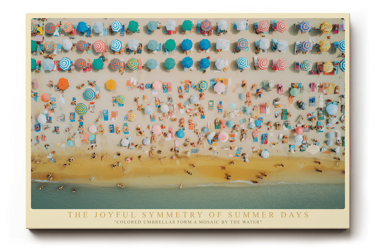 Paul Sinus Wandbild The Joyful Symmetry of Summer Days Aerial Beach Scene with Umbrella Mosaic