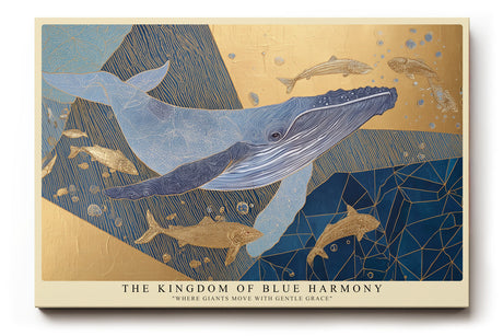 Paul Sinus Wandbild The Kingdom of Blue Harmony Grace of Whales in Golden Depths
