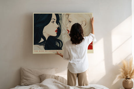 Paul Sinus Wandbild The Kiss of Unseen Love Modern Portrait of Two Women
