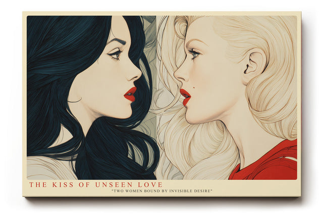 Paul Sinus Wandbild The Kiss of Unseen Love Modern Portrait of Two Women
