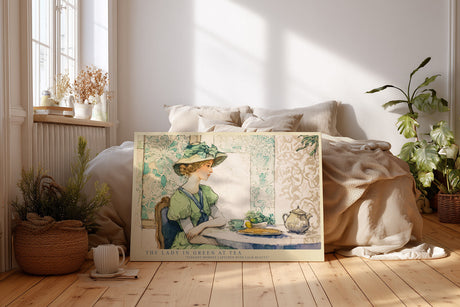Paul Sinus Wandbild The Lady in Green at Tea Elegant Moment Captured with Calm Beauty