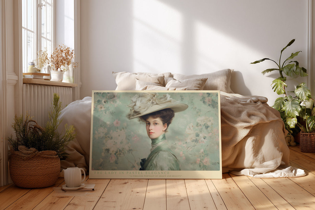 Paul Sinus Wandbild The Lady in Pastel Elegance klassisches Porträt einer Frau in zarten Pastelltönen mit zeitloser Anmut