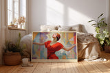 Paul Sinus Wandbild The Lady in the Red Dress Elegance and Grace Shine in Her Pose