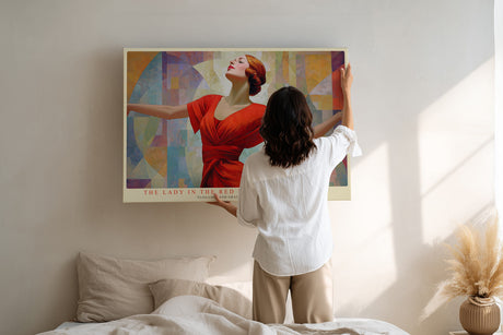 Paul Sinus Wandbild The Lady in the Red Dress Elegance and Grace Shine in Her Pose