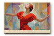 Paul Sinus Wandbild The Lady in the Red Dress Elegance and Grace Shine in Her Pose