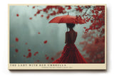 Paul Sinus Wandbild The Lady with Red Umbrella – Poesie im Regen aus Farbe und Gefühl