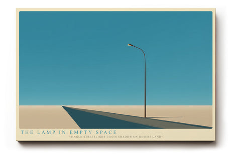 Paul Sinus Wandbild The Lamp in Empty Space – Minimalistische Landschaft mit einzelner Straßenlampe im Licht und Schatten, Symbol für Einsamkeit und Klarheit