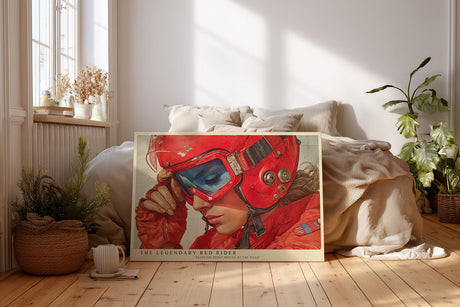 Paul Sinus Wandbild The Legendary Red Rider Fearless Spirit Driven by the Road