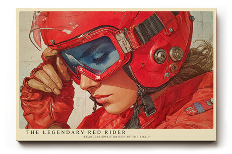 Paul Sinus Wandbild The Legendary Red Rider Fearless Spirit Driven by the Road