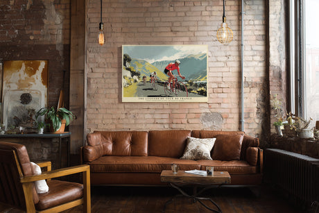 Paul Sinus Wandbild The Legends of Tour de France – Dynamische Sportkunst mit nostalgischem Flair und ikonischer Farbgebung