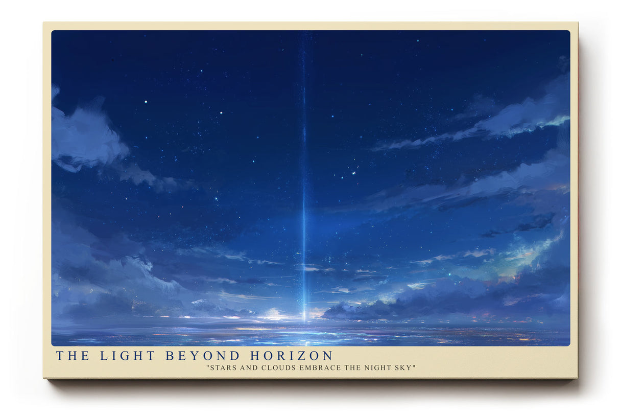 Paul Sinus Wandbild The Light Beyond Horizon – Mystische Himmelslandschaft mit strahlender Lichtsäule über dem Meer, Symbol für Hoffnung und Unendlichkeit
