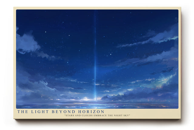 Paul Sinus Wandbild The Light Beyond Horizon – Mystische Himmelslandschaft mit strahlender Lichtsäule über dem Meer, Symbol für Hoffnung und Unendlichkeit