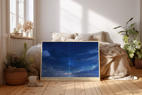 Paul Sinus Wandbild The Light Beyond Horizon – Mystische Himmelslandschaft mit strahlender Lichtsäule über dem Meer, Symbol für Hoffnung und Unendlichkeit