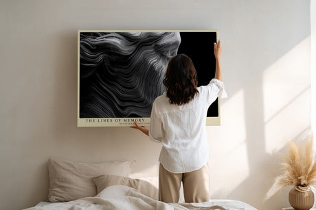 Paul Sinus Wandbild The Lines of Memory – Künstlerische Darstellung eines Gesichts in fließenden Linien – Ausdrucksstarkes Wandbild mit plastischer Tiefe und emotionaler Symbolik.
