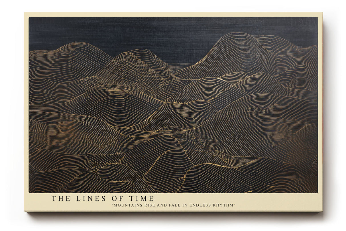 Paul Sinus Wandbild The Lines of Time Golden Waves in Abstract Rhythm