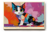 Paul Sinus Wandbild The Little Soul of Colors Cute Little Cat Rests in Colorful Shapes