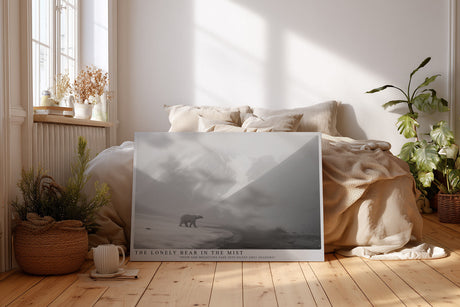 Paul Sinus Wandbild The Lonely Bear in the Mist Polar Silence Across Grey Mountains