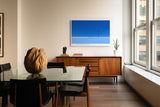 Paul Sinus Wandbild The Lonely Line minimalistisches Landschaftsmotiv mit Telefonleitung im Blau des Himmels für moderne Räume mit Klarheit und Ruhe