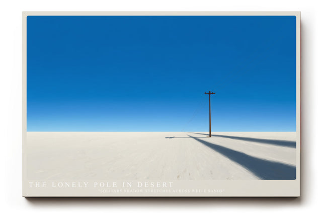 Paul Sinus Wandbild The Lonely Pole in Desert – Minimalistische Wüstenlandschaft mit einsamem Mast und klarer Horizontlinie, Symbol für Stille und Weite