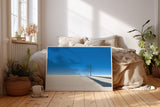 Paul Sinus Wandbild The Lonely Pole in Desert – Minimalistische Wüstenlandschaft mit einsamem Mast und klarer Horizontlinie, Symbol für Stille und Weite