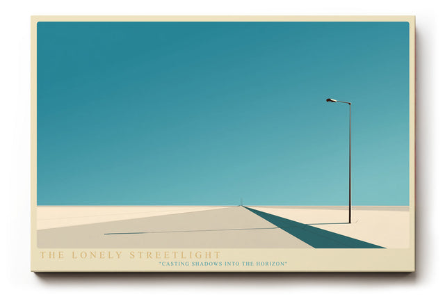 Paul Sinus Wandbild The Lonely Streetlight minimalistisches Landschaftsmotiv und weitem Horizont für moderne Räume mit Ruhe und Tiefe