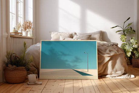 Paul Sinus Wandbild The Lonely Streetlight minimalistisches Landschaftsmotiv und weitem Horizont für moderne Räume mit Ruhe und Tiefe