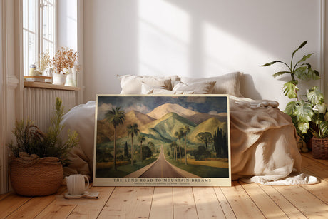 Paul Sinus Wandbild The Long Road to Mountain Dreams Green Landscapes Rising to Snowy Heights