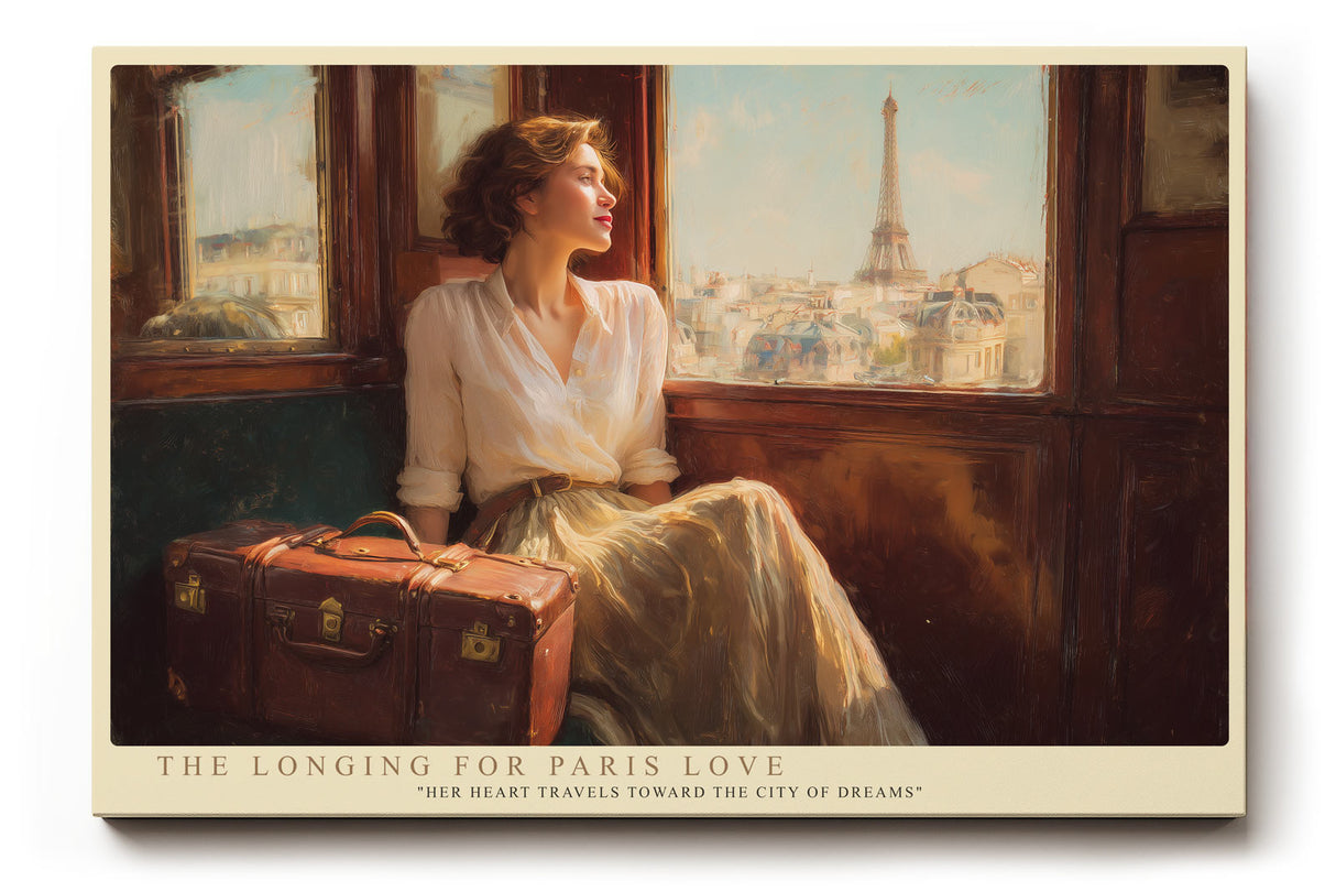 Paul Sinus Wandbild The Longing for Paris Love Her Heart Travels Toward the City of Dreams