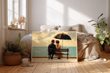 Paul Sinus Wandbild The Lovers by the Sea – Romantisches Paar am Meer unter Sonnenschirm