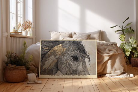 Paul Sinus Wandbild The Majesty of Golden Strength Horse of Freedom and Grace