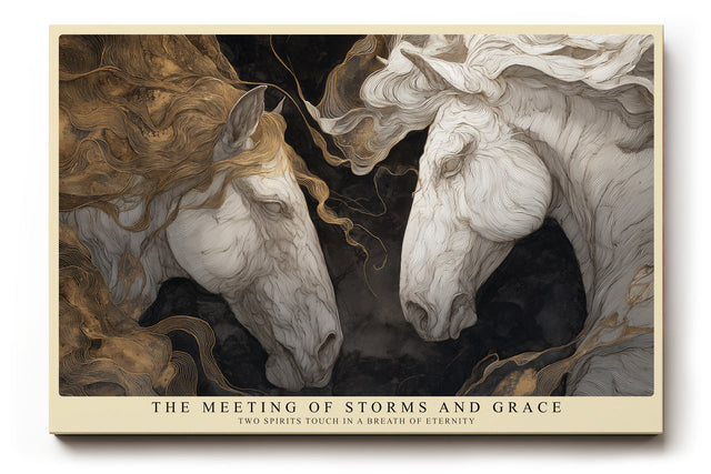 Paul Sinus Wandbild The Meeting of Storms and Grace Horses in Eternal Motion of Power and Elegance