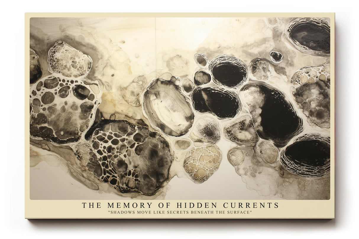 Paul Sinus Wandbild The Memory of Hidden Currents – Organische Strukturen und geheimnisvolle Tiefe in monochromer Ästhetik