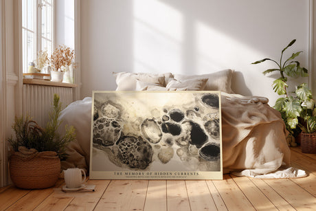 Paul Sinus Wandbild The Memory of Hidden Currents – Organische Strukturen und geheimnisvolle Tiefe in monochromer Ästhetik