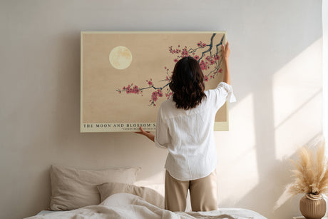 Paul Sinus Wandbild The Moon and Blossom Silence Cherry Branches Reach Toward the Full Moon
