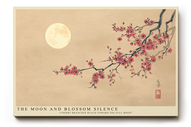 Paul Sinus Wandbild The Moon and Blossom Silence Cherry Branches Reach Toward the Full Moon