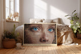 Paul Sinus Wandbild The Mosaic of Blue Eyes Porträtkunst aus feinen Strukturen mit intensiven blauen Augen