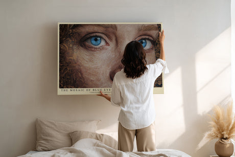 Paul Sinus Wandbild The Mosaic of Blue Eyes Porträtkunst aus feinen Strukturen mit intensiven blauen Augen