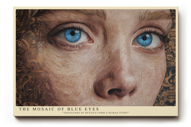 Paul Sinus Wandbild The Mosaic of Blue Eyes Porträtkunst aus feinen Strukturen mit intensiven blauen Augen