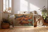 Paul Sinus Wandbild The Mosaic of Swimming Fish Artistic Ocean Pattern in Warm Colors
